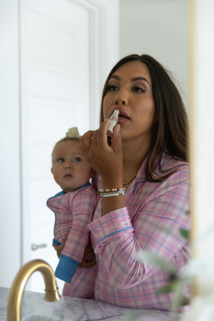 PINK PLAID | WOMEN'S BUTTON UP LONG SLEEVE SET