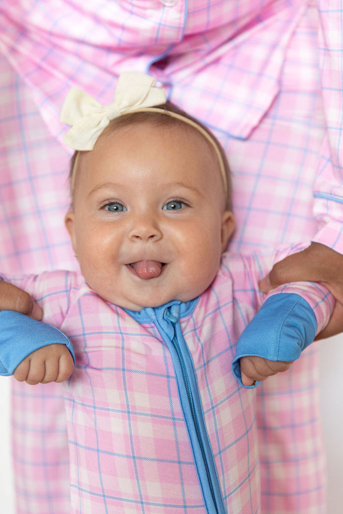 PINK PLAID | ZIPPER ONE PIECE