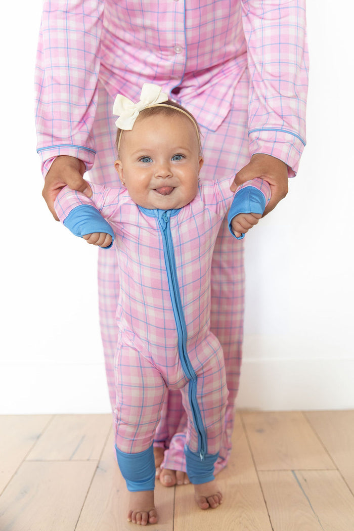 PINK PLAID | ZIPPER ONE PIECE