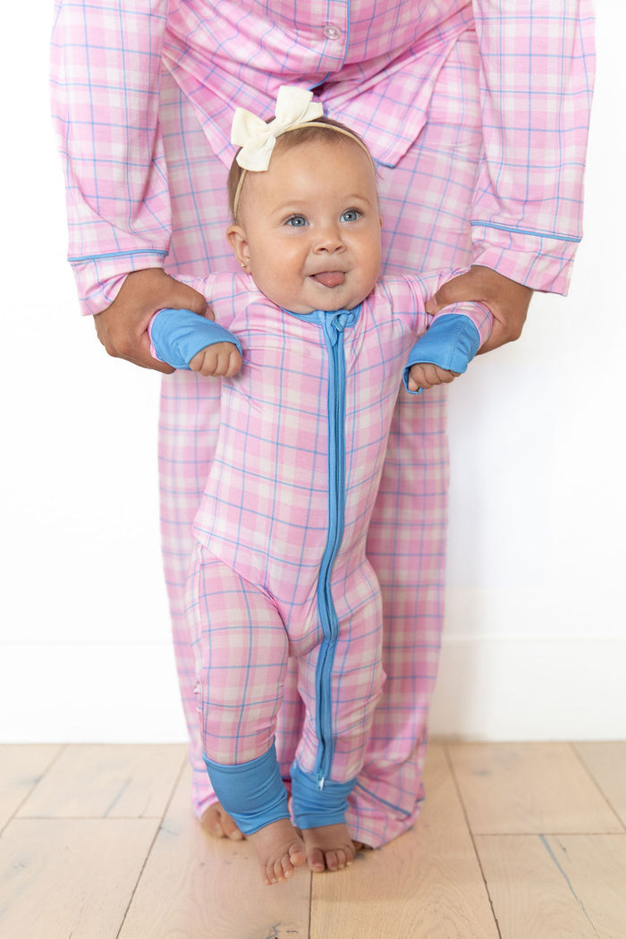 PINK PLAID | ZIPPER ONE PIECE