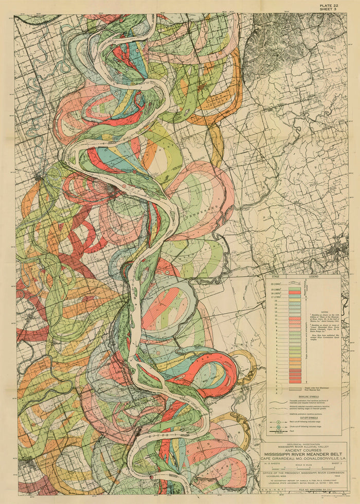 Plate 22, Sheet 3, Ancient Courses Mississippi River Meander Belt