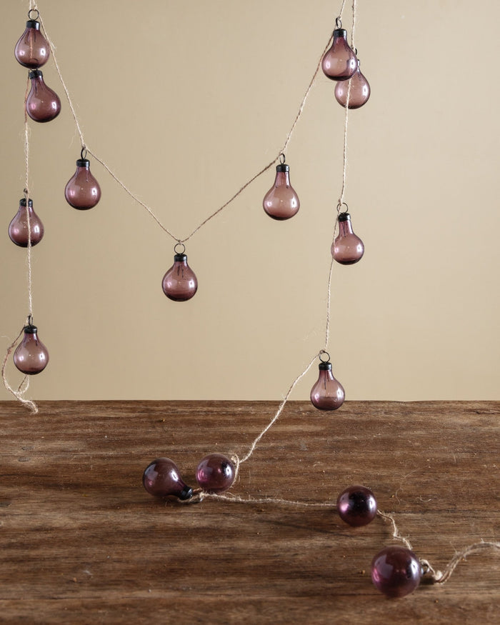 Plum Hand-Blown Glass Garland - Lone Fox