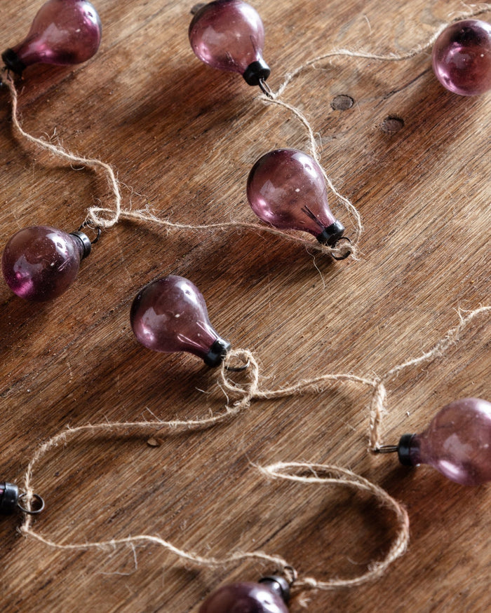 Plum Hand-Blown Glass Garland - Lone Fox