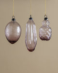 Plum Hand-Blown Glass Ornaments (Set of 3) - Lone Fox