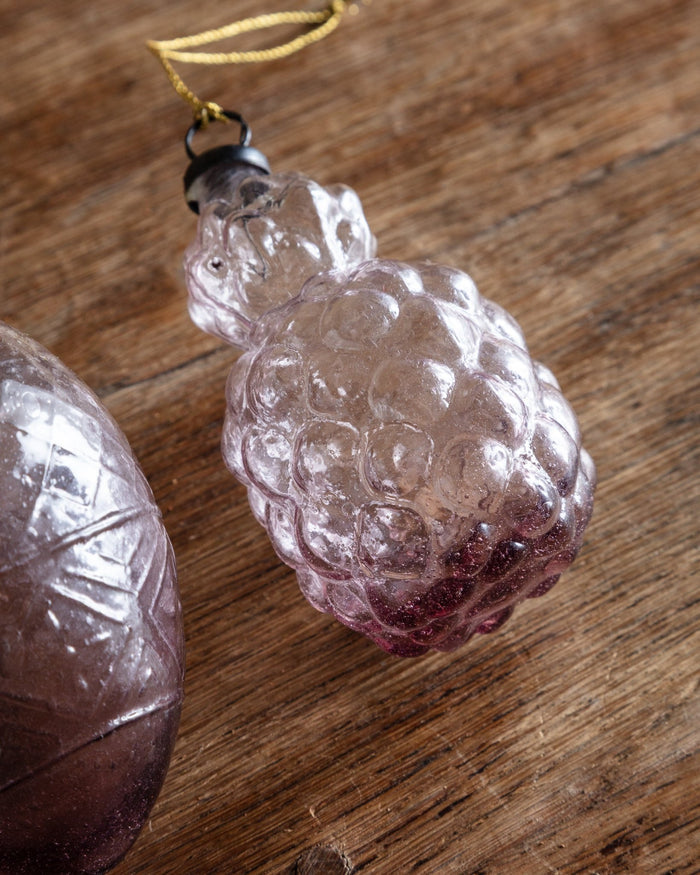 Plum Hand-Blown Glass Ornaments (Set of 3) - Lone Fox