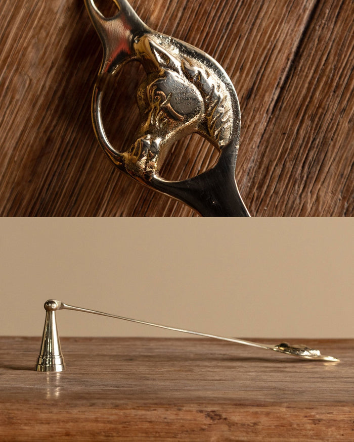 Polished Brass Horse Head Candle Snuffer - Lone Fox