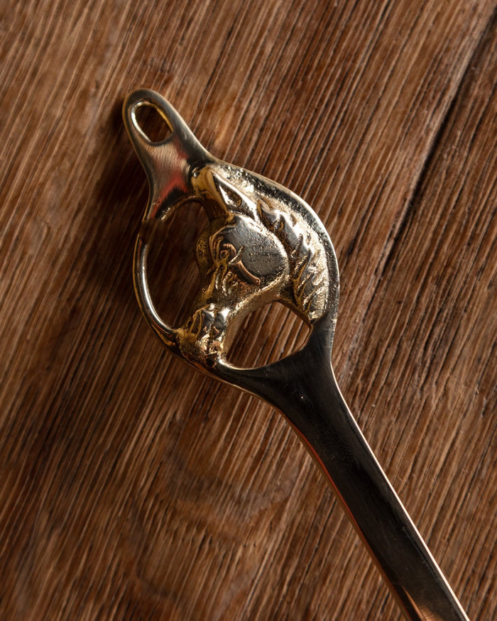 Polished Brass Horse Head Candle Snuffer - Lone Fox