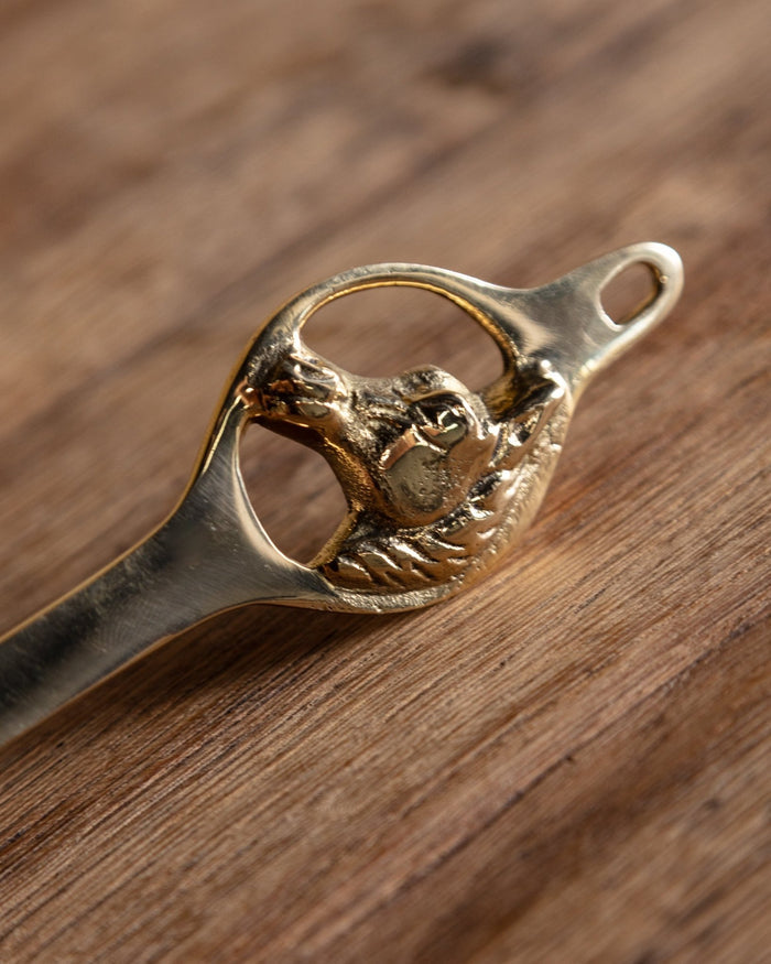 Polished Brass Horse Head Candle Snuffer - Lone Fox