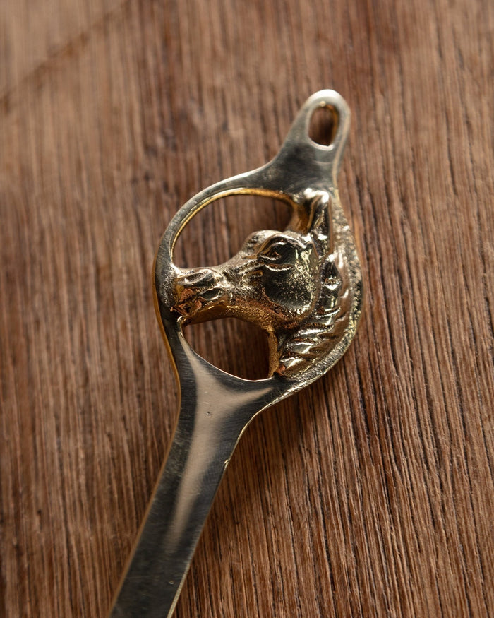 Polished Brass Horse Head Candle Snuffer - Lone Fox