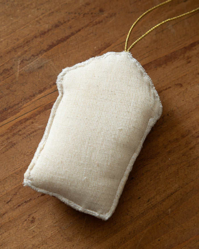 Popcorn Embroidered Ornament - Lone Fox