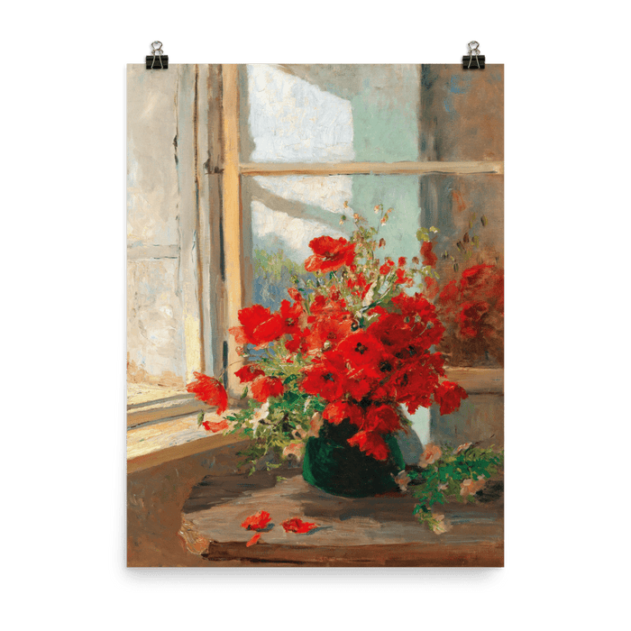 "Poppies by the Window" Art Print - Lone Fox