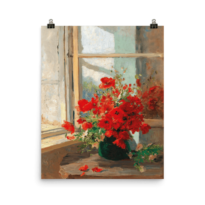 "Poppies by the Window" Art Print - Lone Fox