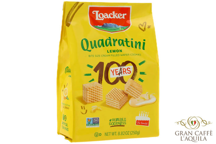 QUADRATINI LEMON- LOACKER - BITE SIZE WAFER COOKIES  (8.82oz)