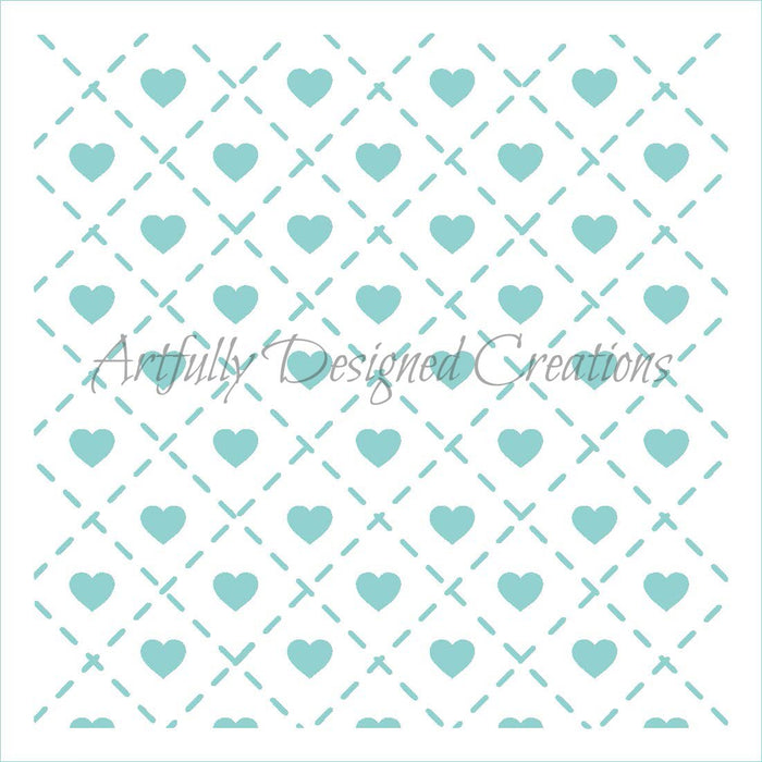 Quilted Hearts Stencil