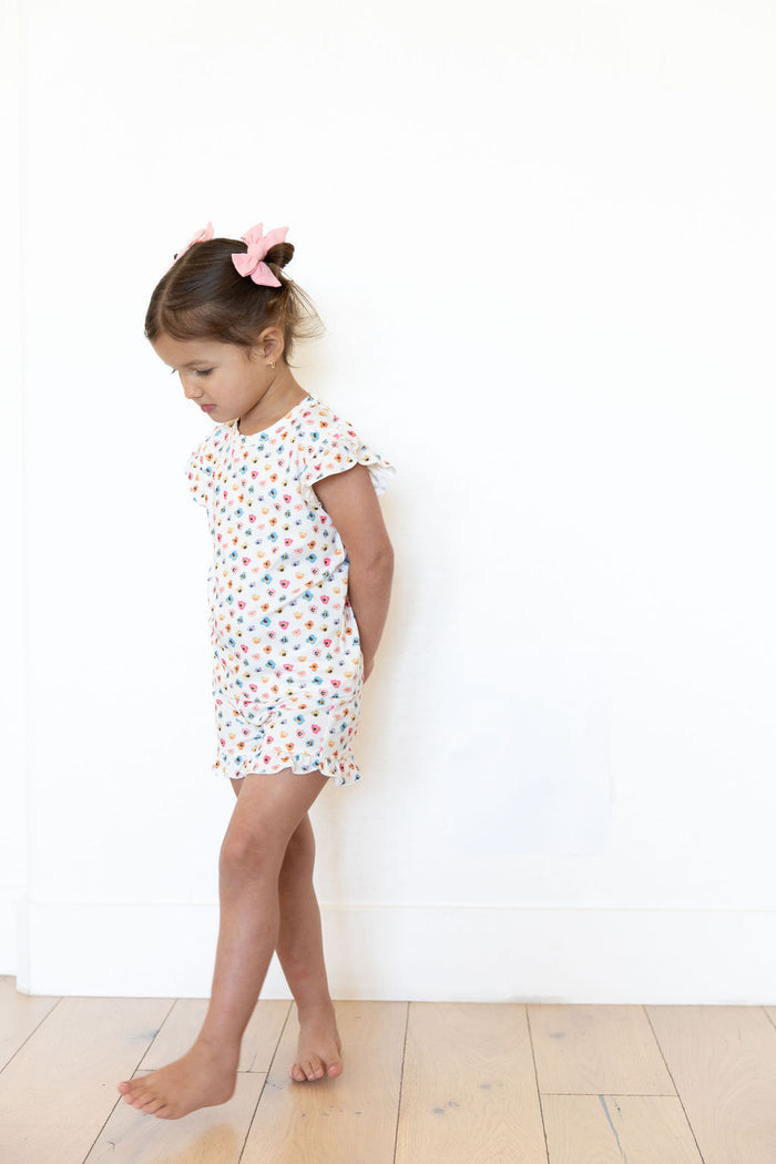 RAINBOW FLORAL | RUFFLE SHORT SET