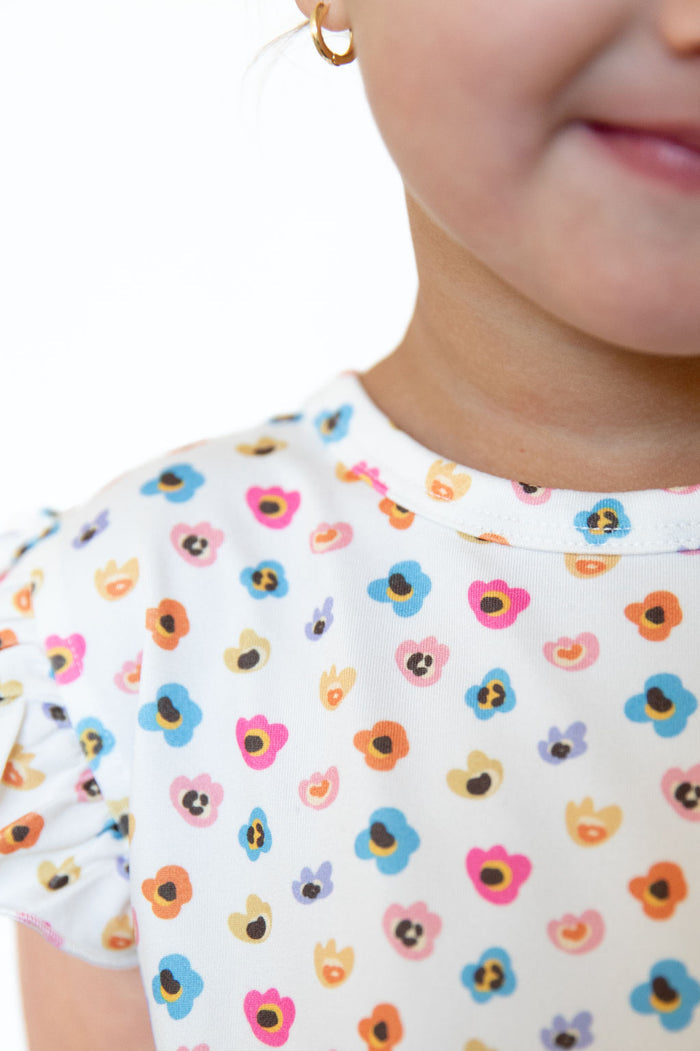 RAINBOW FLORAL | RUFFLE SHORT SET