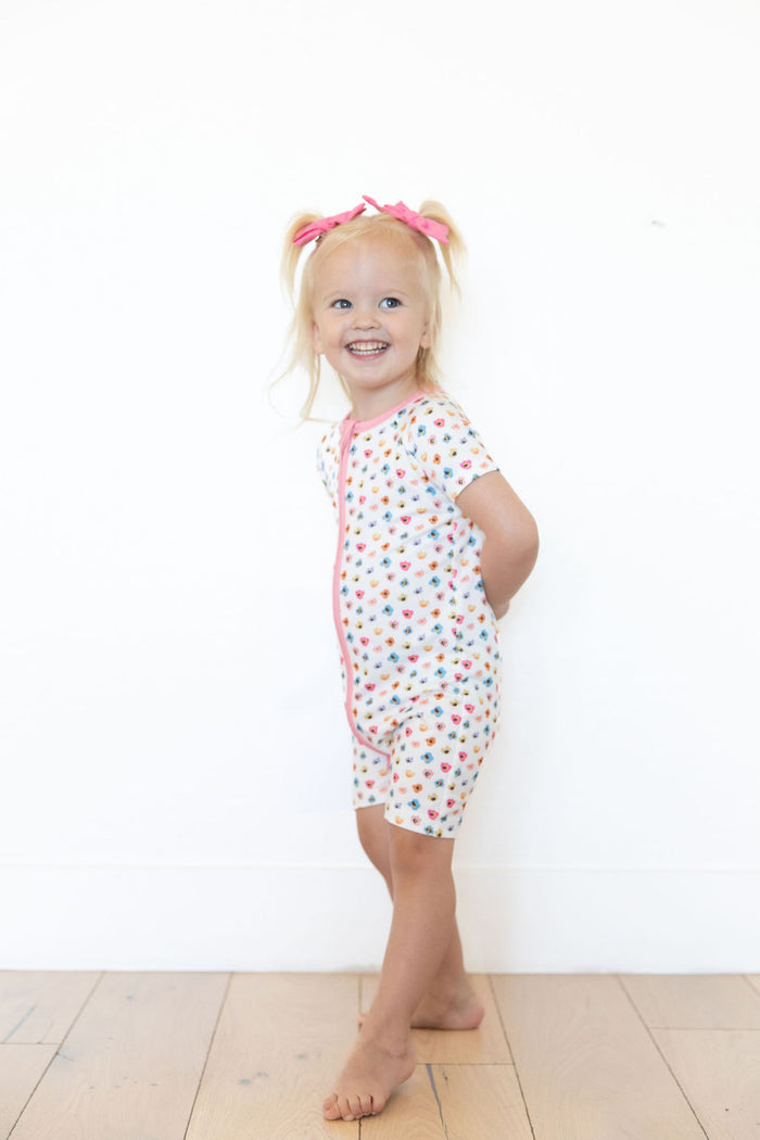 RAINBOW FLORAL | SHORT ZIPPER ONE PIECE