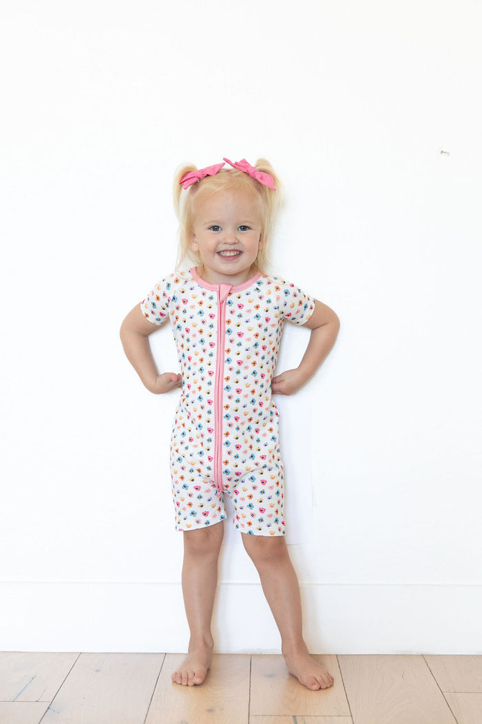 RAINBOW FLORAL | SHORT ZIPPER ONE PIECE