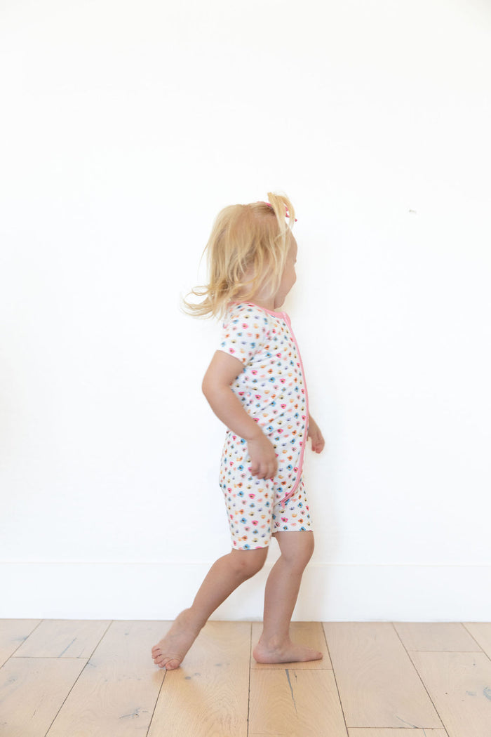 RAINBOW FLORAL | SHORT ZIPPER ONE PIECE
