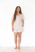 RAINBOW FLORAL | WOMEN'S SHORT SLEEVE SHORTS SET