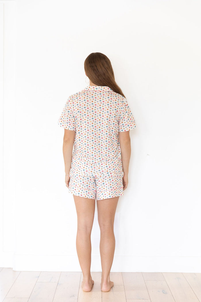 RAINBOW FLORAL | WOMEN'S SHORT SLEEVE SHORTS SET