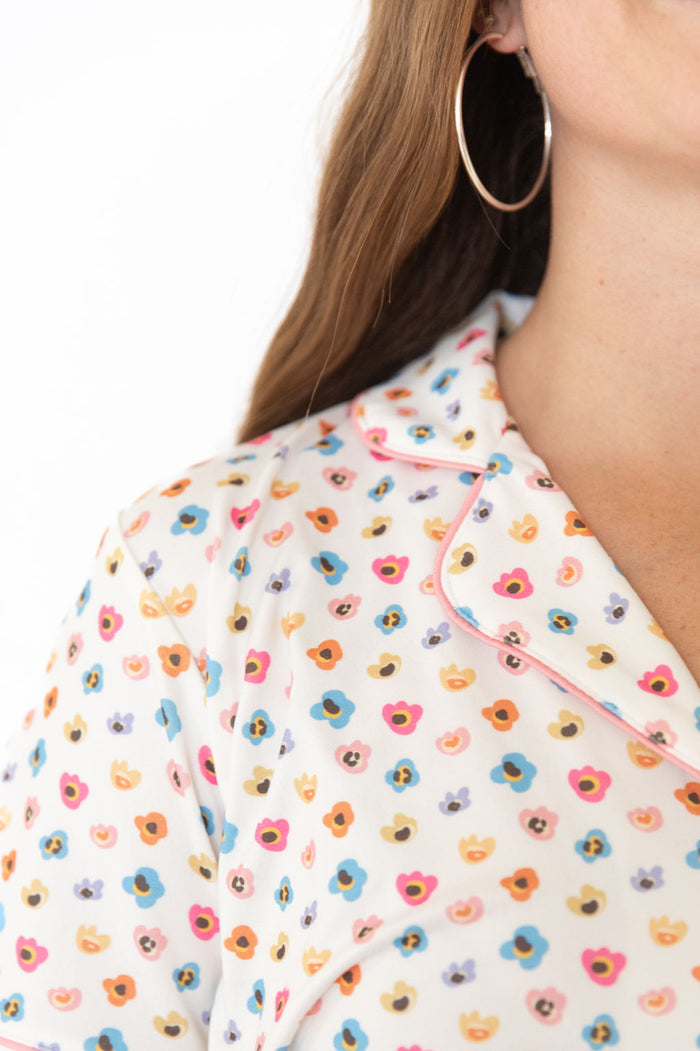 RAINBOW FLORAL | WOMEN'S SHORT SLEEVE SHORTS SET