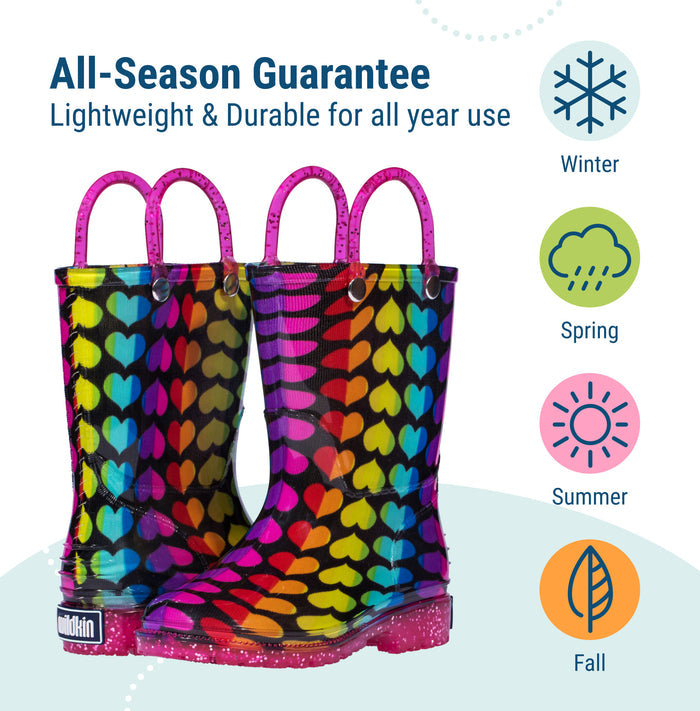 Rainbow Hearts Original Rain Boots