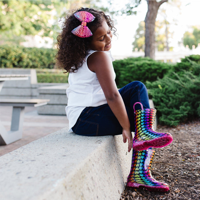 Rainbow Hearts Original Rain Boots