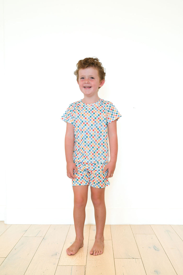RAINBOW MINI CHECKER | SHORT SET