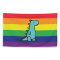 rainbow t-rex flag