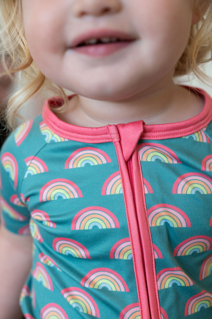 RAINBOWS | SHORT ZIPPER ONE PIECE