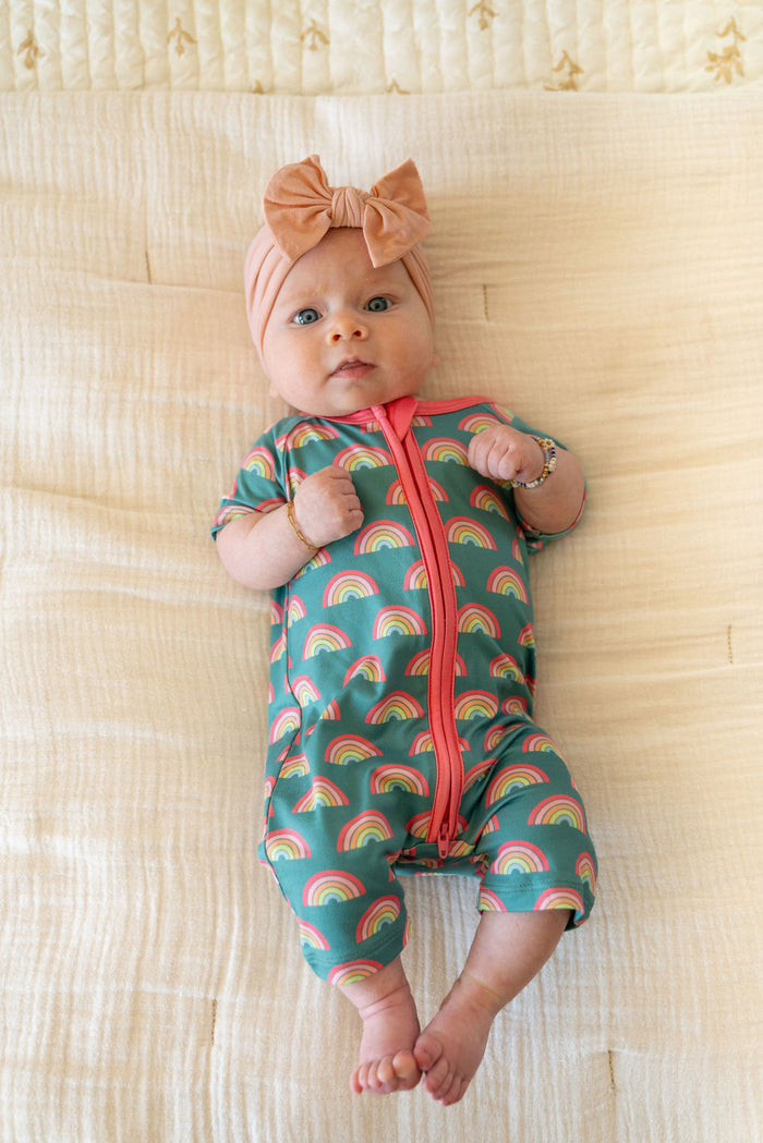 RAINBOWS | SHORT ZIPPER ONE PIECE
