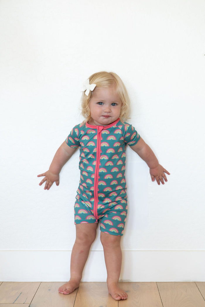 RAINBOWS | SHORT ZIPPER ONE PIECE