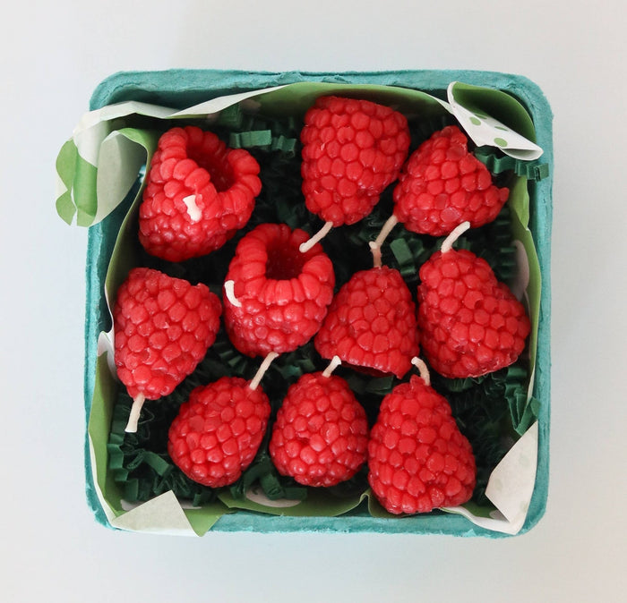 Raspberry Beeswax Birthday Candles : 10 - Lone Fox