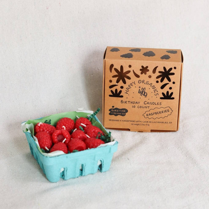 Raspberry Beeswax Birthday Candles : 10 - Lone Fox