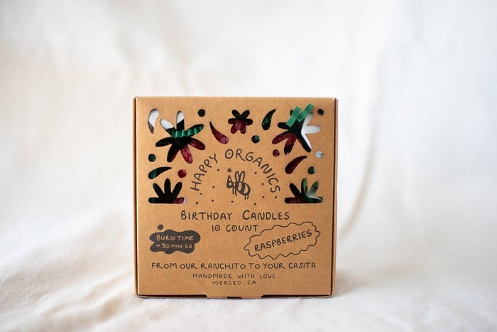 Raspberry Beeswax Birthday Candles : 10 - Lone Fox