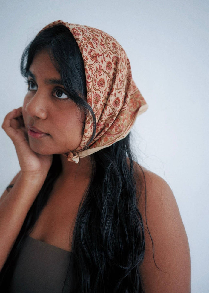 Red Vinyard Kalamkari Cotton Bandana - Lone Fox