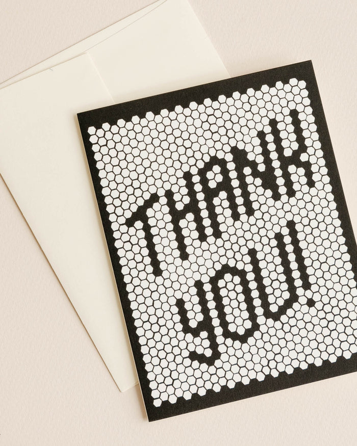 Retro Tile Thank You Card - Lone Fox