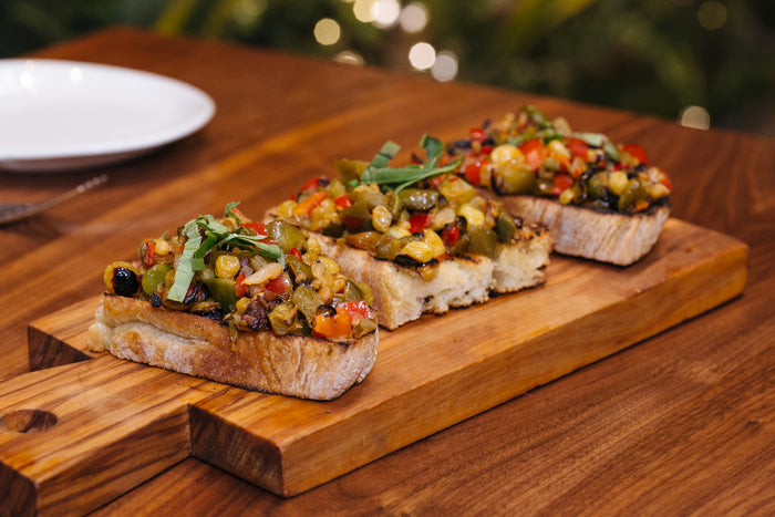 ROAST PEPPER CAPONATA BRUSCHETTA
