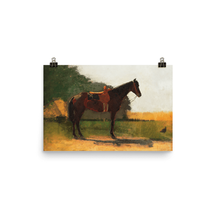 "Saddle Horse in Farm Yard" Art Print - Lone Fox