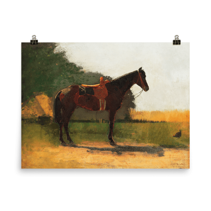 "Saddle Horse in Farm Yard" Art Print - Lone Fox