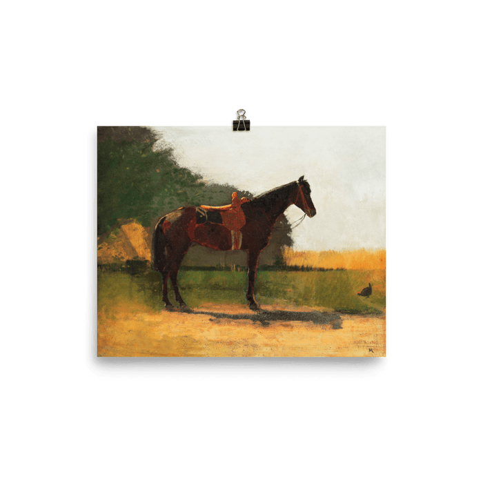 "Saddle Horse in Farm Yard" Art Print - Lone Fox
