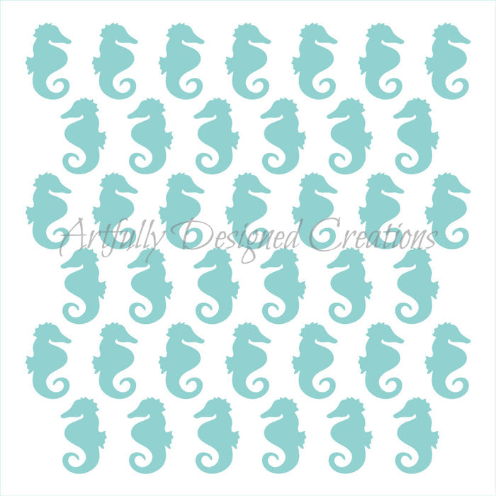Seahorse Stencil Background