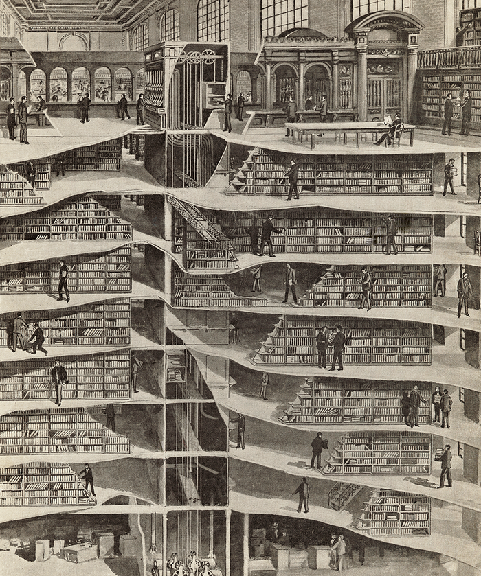 Sectional view of the New York Public Library