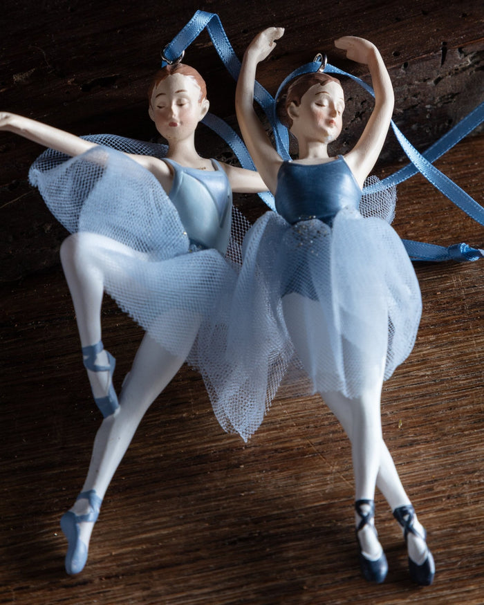 Set of 3 Blue Tutu Ballerina Ornaments - Lone Fox