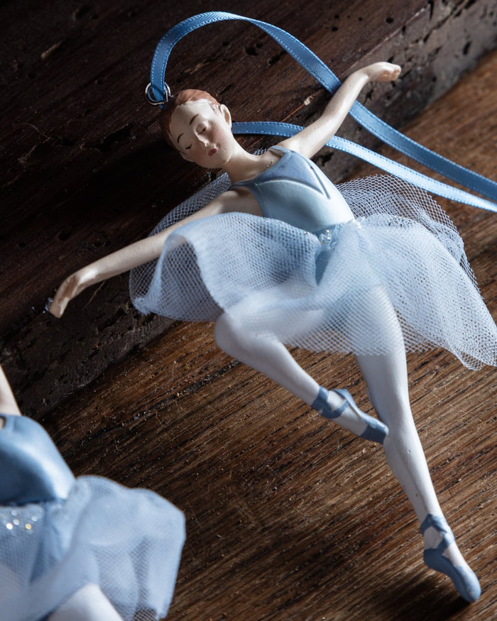 Set of 3 Blue Tutu Ballerina Ornaments - Lone Fox