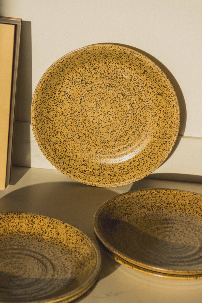 Set of 4 French Stoneware Plates - Lone Fox