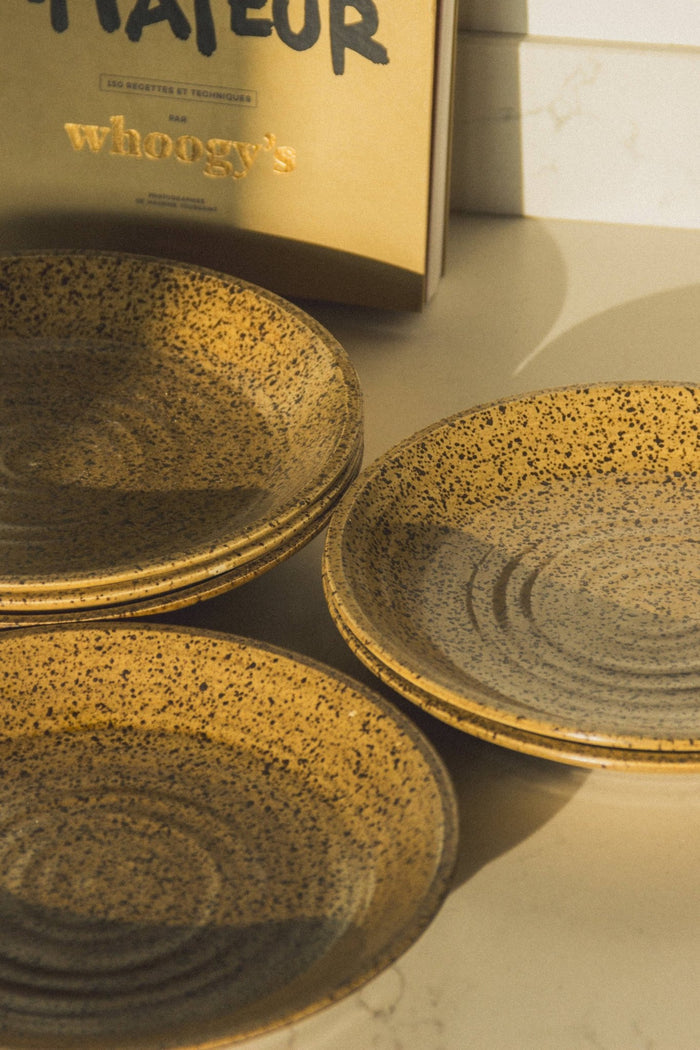 Set of 4 French Stoneware Plates - Lone Fox