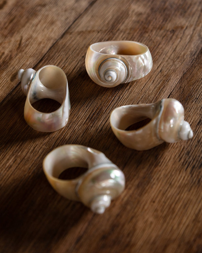 Set of 4 Seashell Napkin Rings - Lone Fox