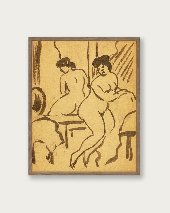 "Sitting female" Art Print - Lone Fox